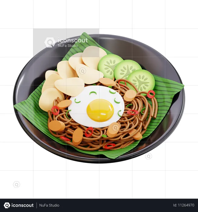 焼きそば  3D Icon