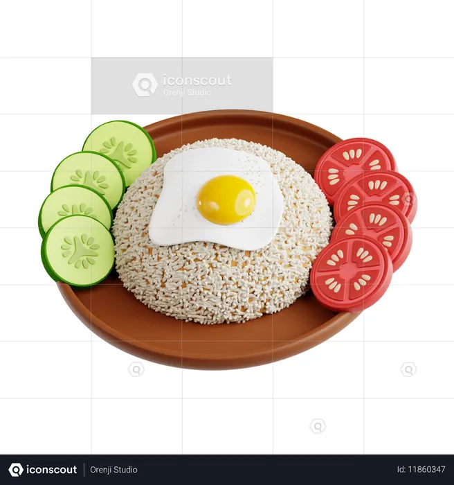 Fried Rice  3D Icon