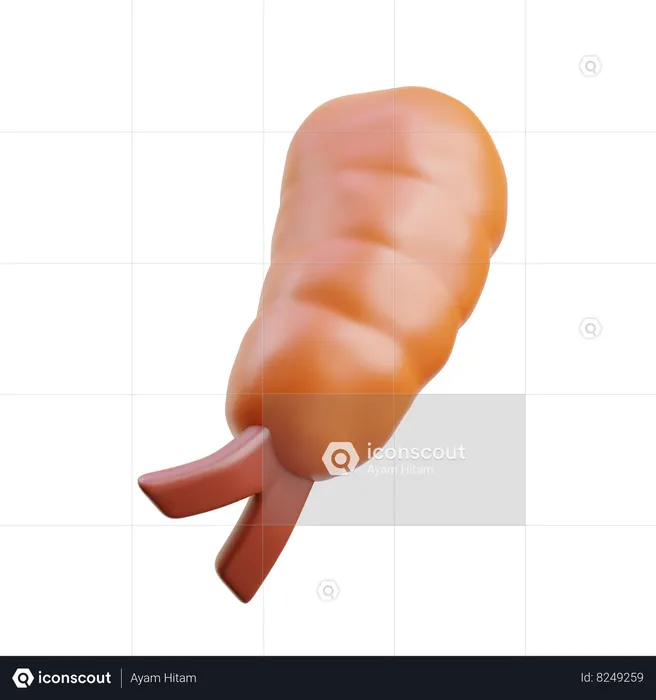 Fried Shrimp  3D Icon