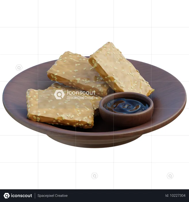 Fried Tempe  3D Icon