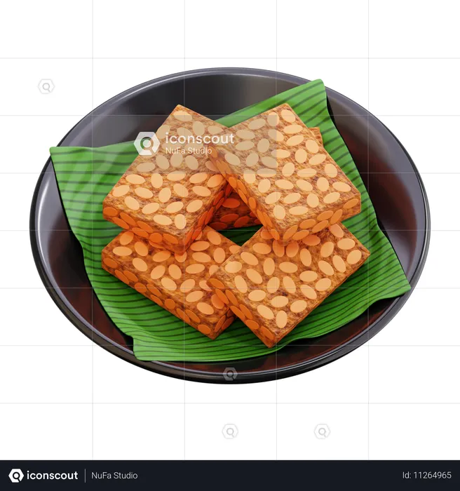 揚げテンペ インドネシア料理  3D Icon