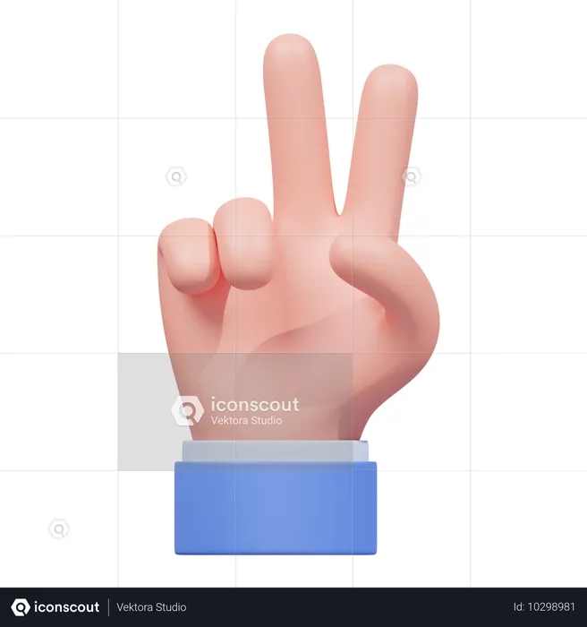 Friedensgeste mit der Hand  3D Icon