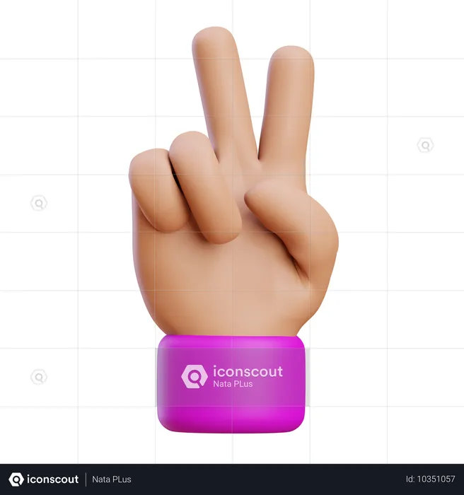 Friedensgeste mit der Hand  3D Icon