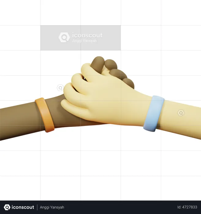 Friendship Holding Hand  3D Illustration