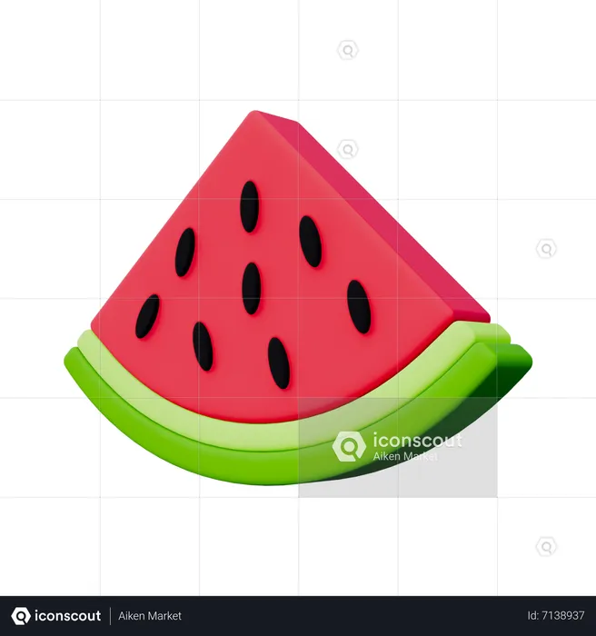 Frische Wassermelone  3D Icon