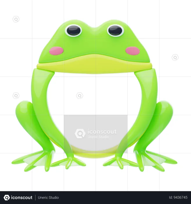 Frog Shape Animal Frame  3D Icon