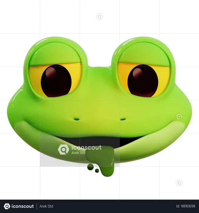 Frog Vomiting Emoji Emoji 3D Icon