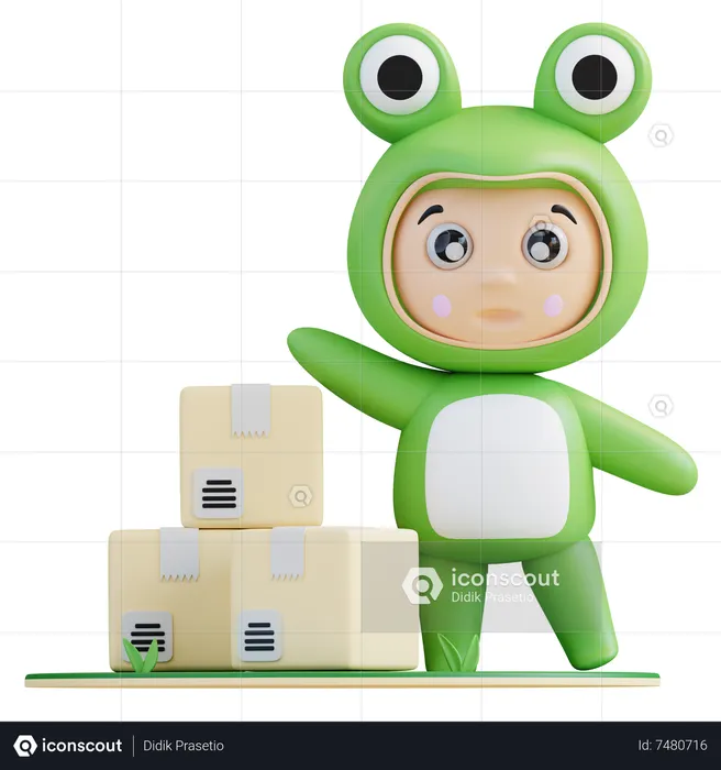 Frogie has received the product  3D Illustration