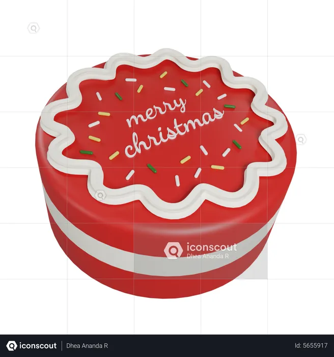 Frohe Weihnachten Kuchen  3D Icon