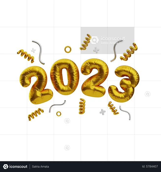 Frohes neues Jahr 2023  3D Icon