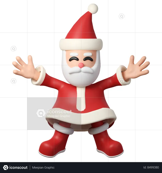 Glücklicher Weihnachtsmann  3D Icon