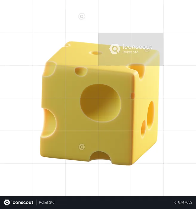 Fromage en cubes  3D Icon