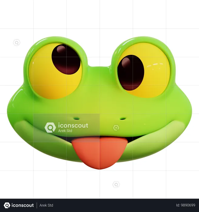 Frosch hässliches Gesicht Emoji Emoji 3D Icon