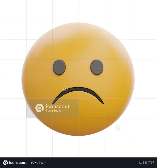 Frowning Face Emoji 3D Icon