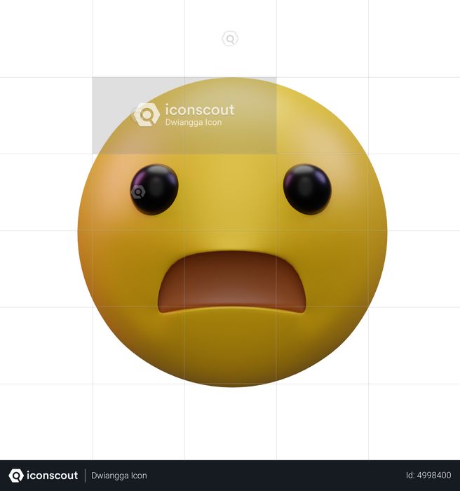Premium Frowning Face With Open Mouth Emoji 3D Icon download in PNG
