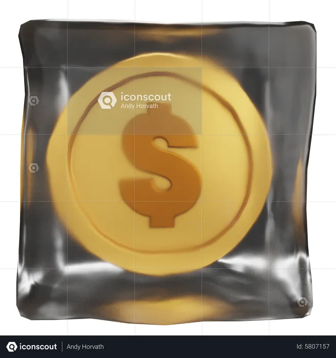 Frozen Asset Dollar  3D Icon