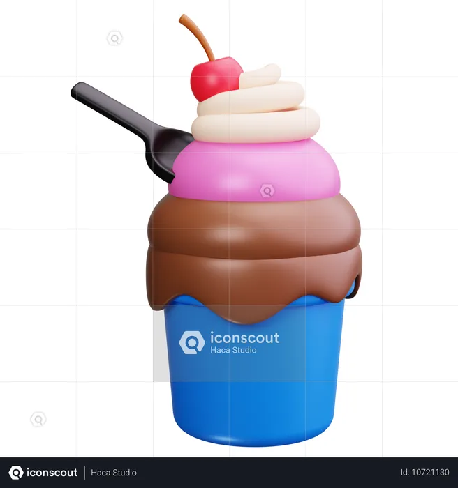 Frozen Yogurt  3D Icon