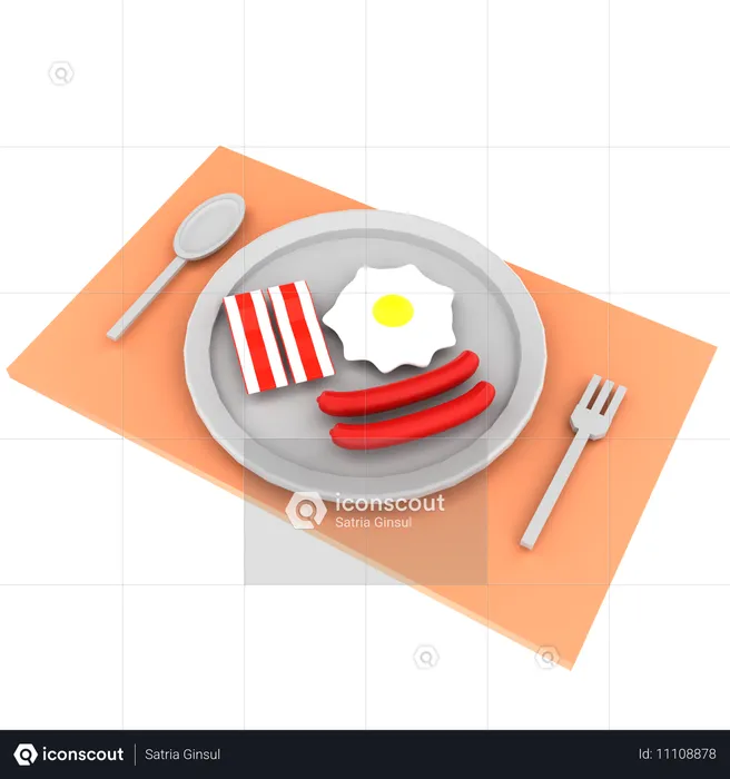 Frühstück  3D Icon