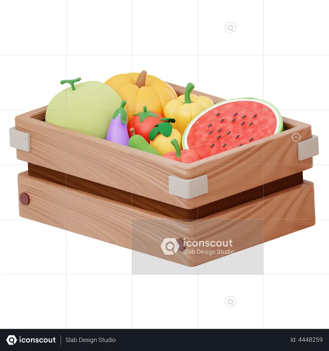 Fruit Basket  3D Illustration