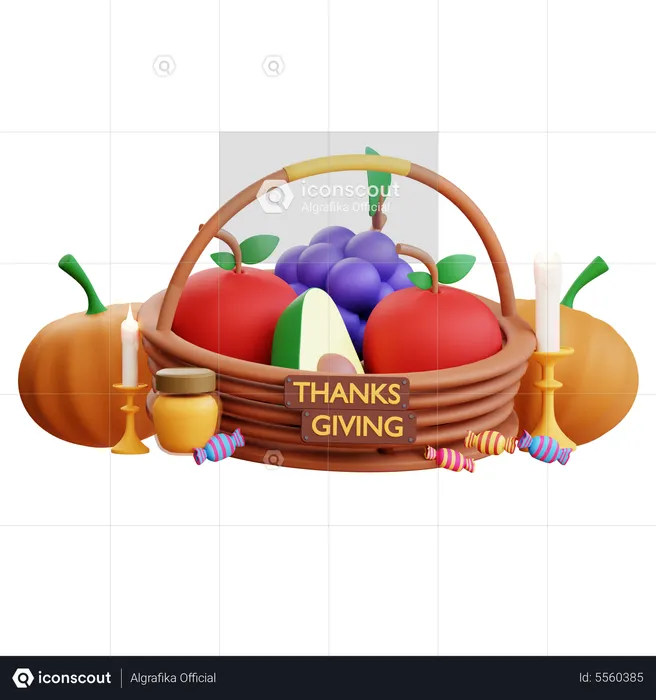 Fruit Basket  3D Icon