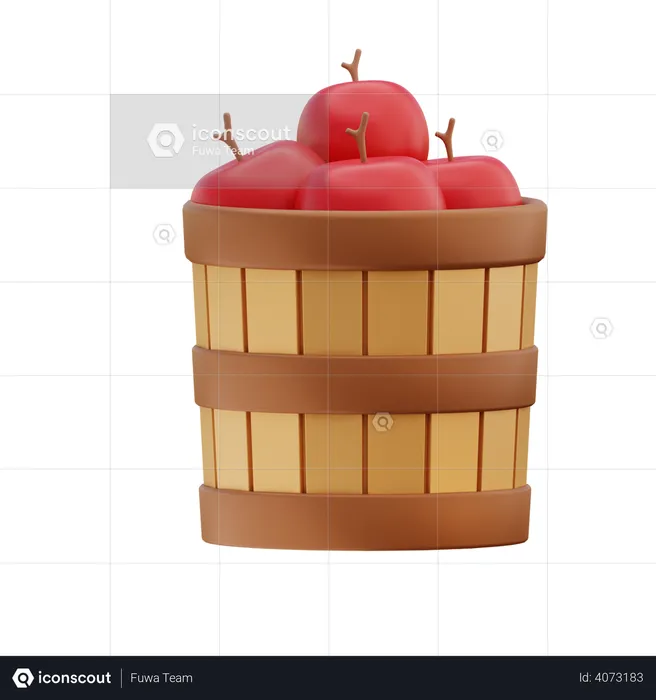 Fruit Bucket  3D Illustration