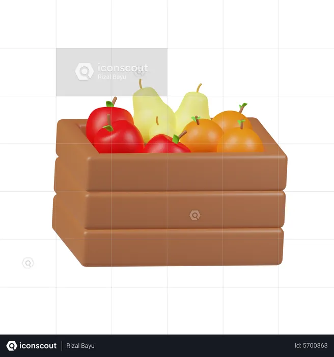 Fruit Bucket  3D Icon