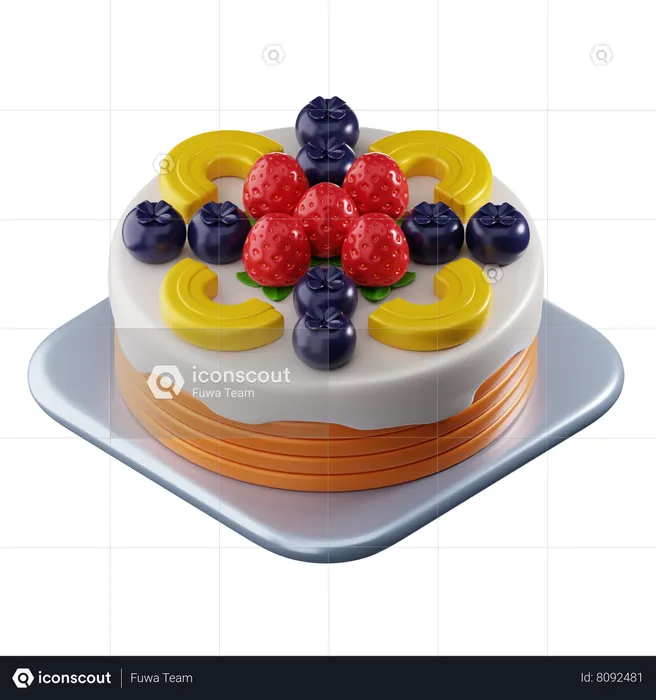 Fruit Cake  3D Icon