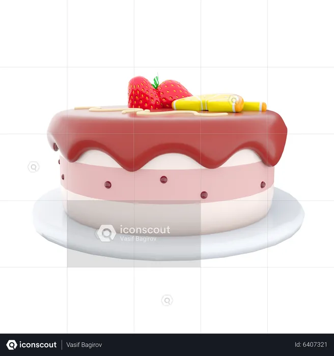 Fruit Cake  3D Icon