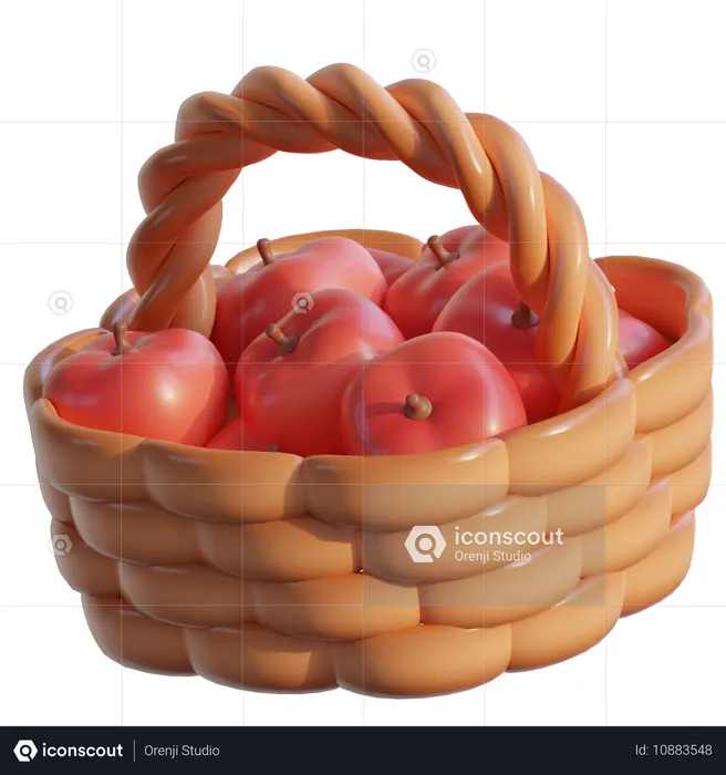 Fruit In Basket  3D Icon