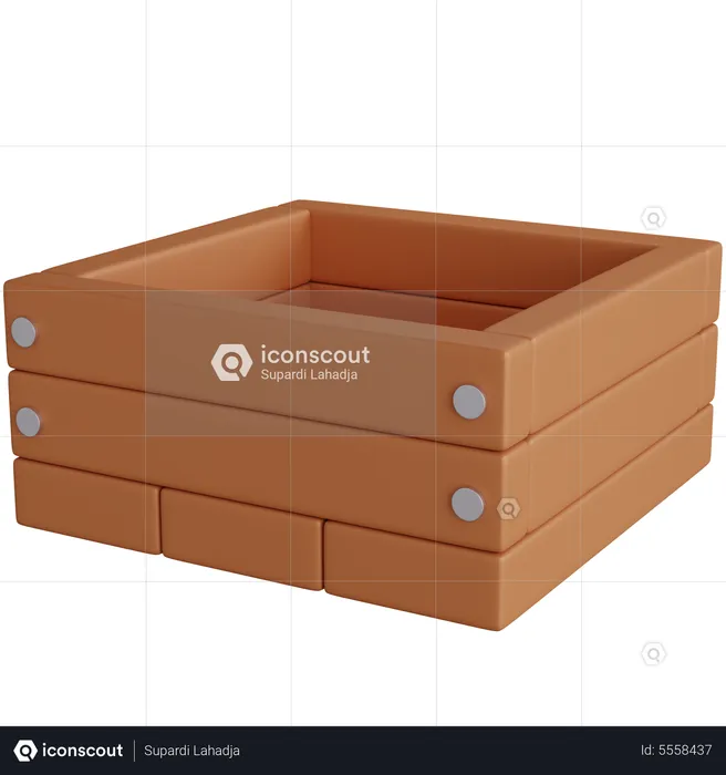Fruit Wooden Box  3D Icon
