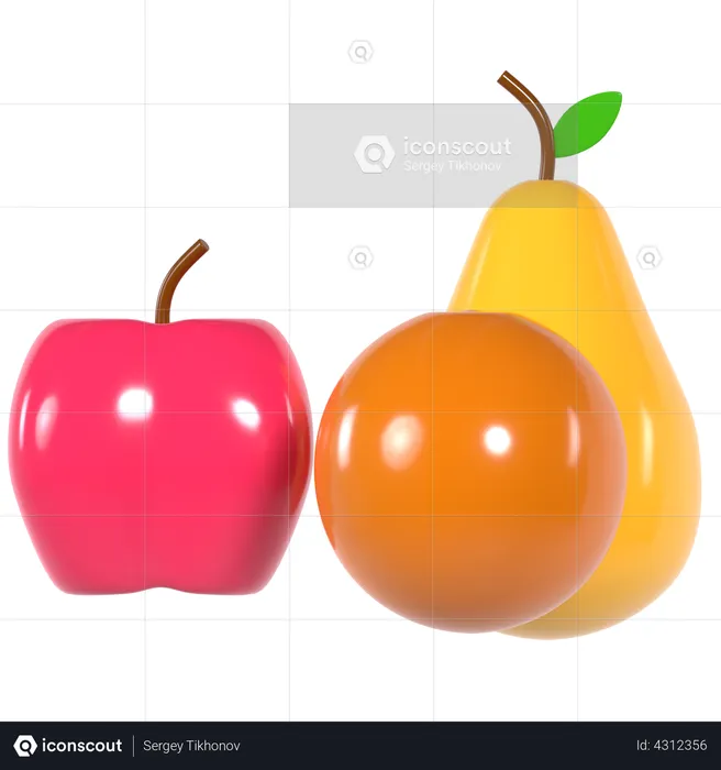Fruits  3D Illustration