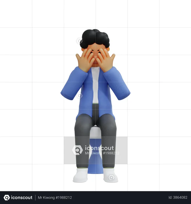 Frustrated businessman  3D Illustration