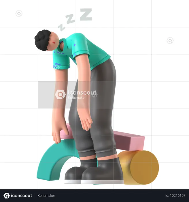 Frustrated employee due to workload  3D Illustration