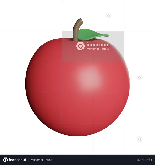 Fruta maçã vermelha  3D Illustration