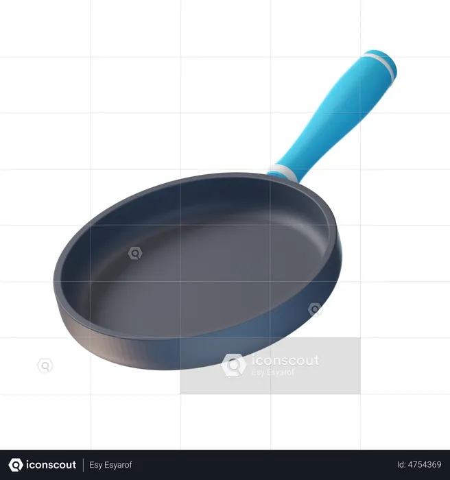 Premium PSD  Big frying pan 3d kitchen illustrations