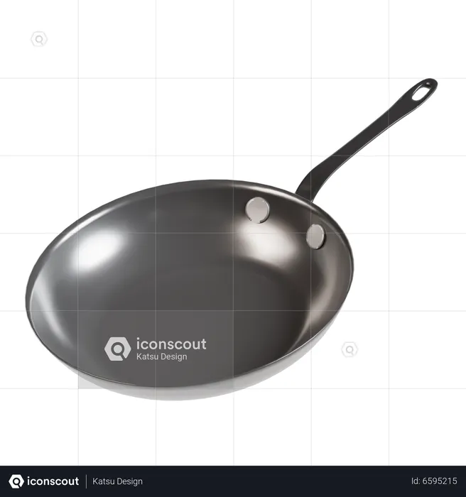 Premium PSD  Big frying pan 3d kitchen illustrations