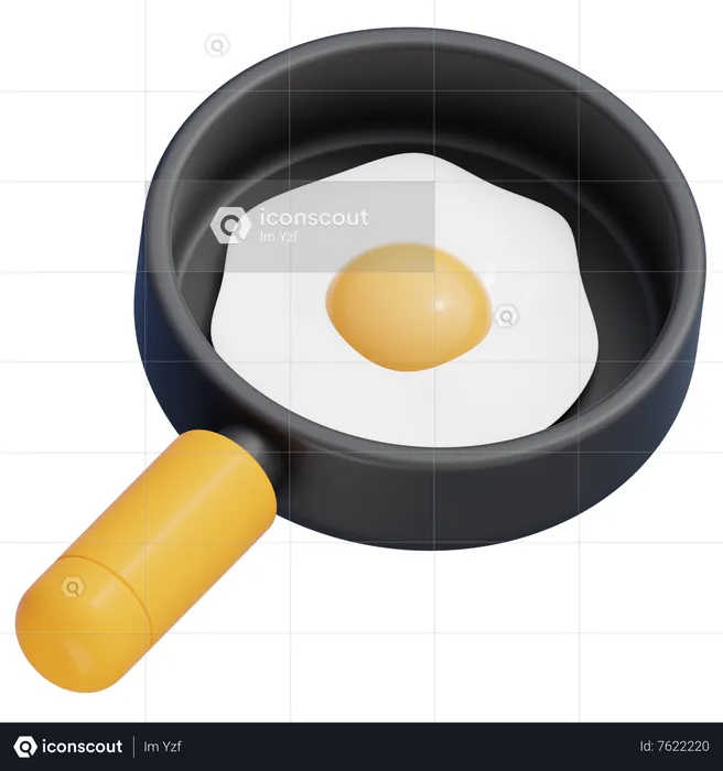 Frying Pan With Egg  3D Icon