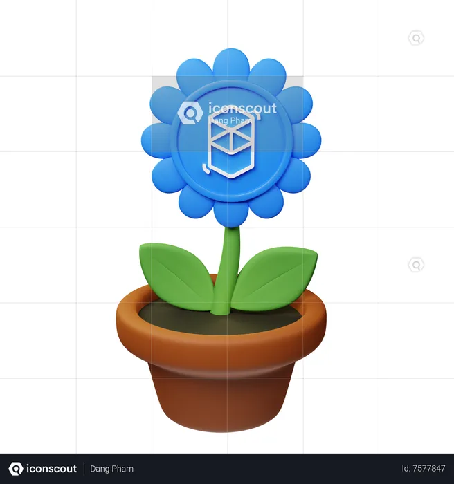Ftm Crypto Plant Pot  3D Icon