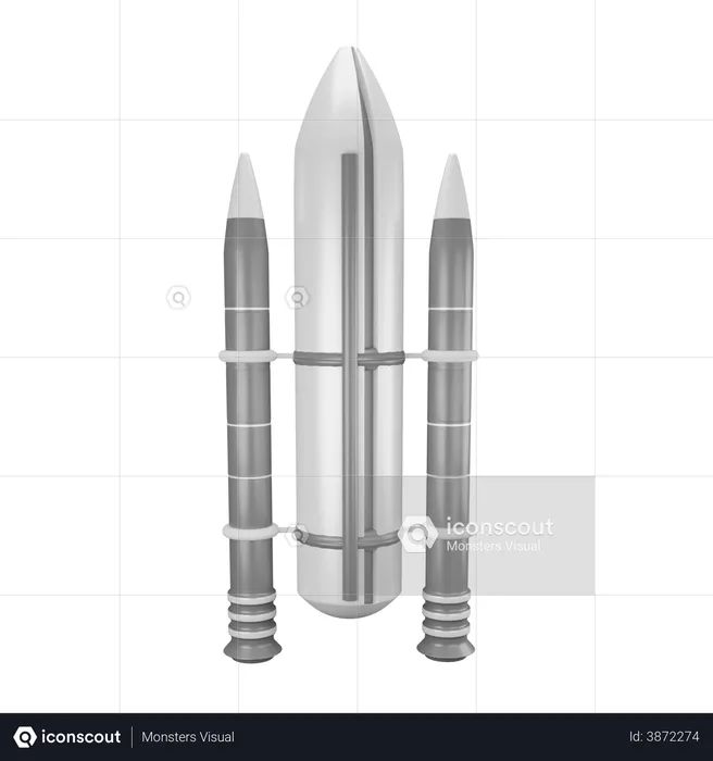 Fuel tank with boosters  3D Illustration