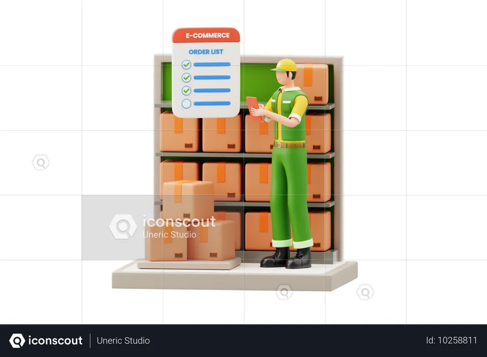 Fulfillment Center Operations  3D Illustration