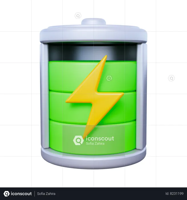 Full Battery  3D Icon