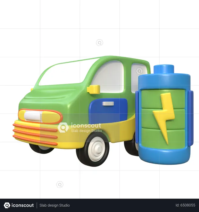 Full Car Battery  3D Icon