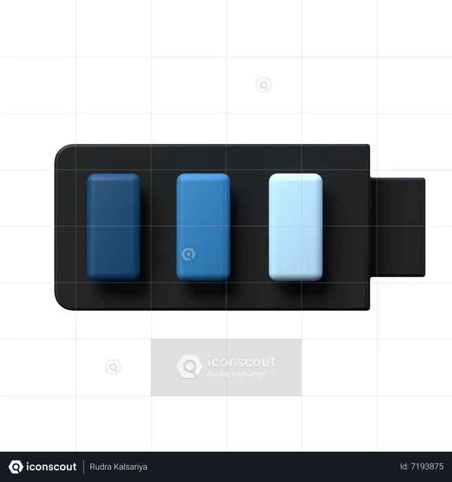 Full Charged Battery  3D Icon