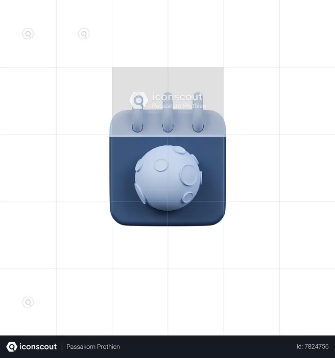 Full Moon Calendar  3D Icon