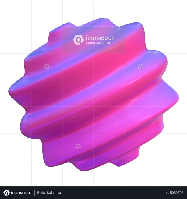 Full Rippled Abstract Shape  3D Icon