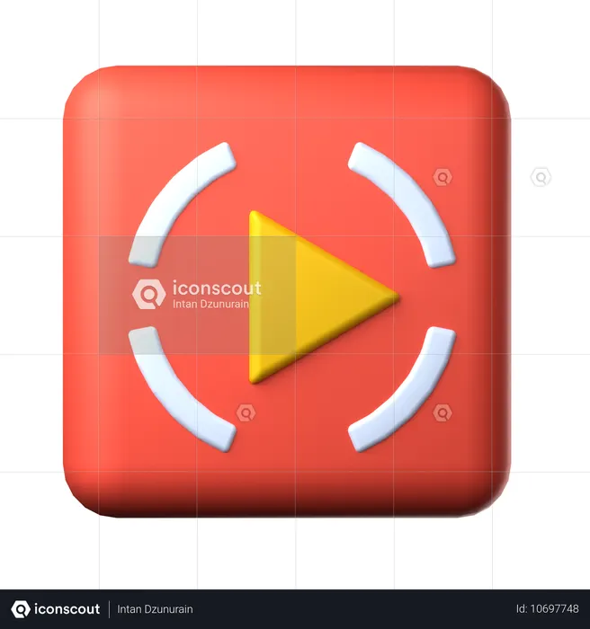 Full Screen Video  3D Icon