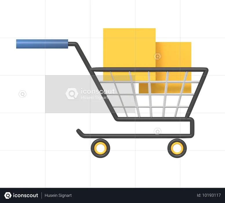 Full Shopping Cart  3D Icon