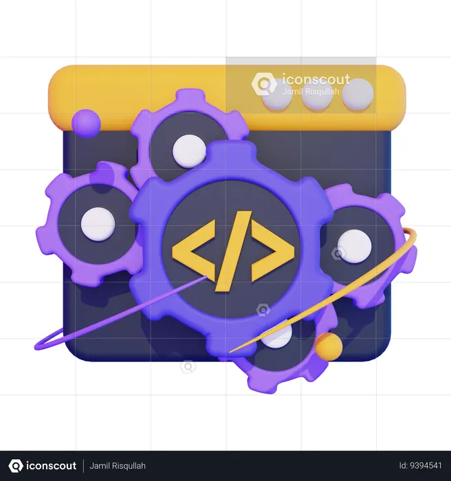 Full Stack Code  3D Icon