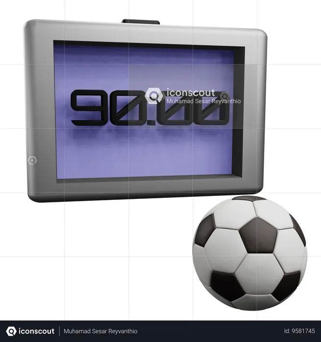 Full Time Football Match  3D Icon