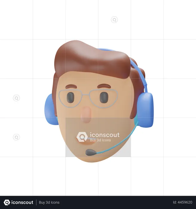 Funcionário de help desk masculino  3D Illustration